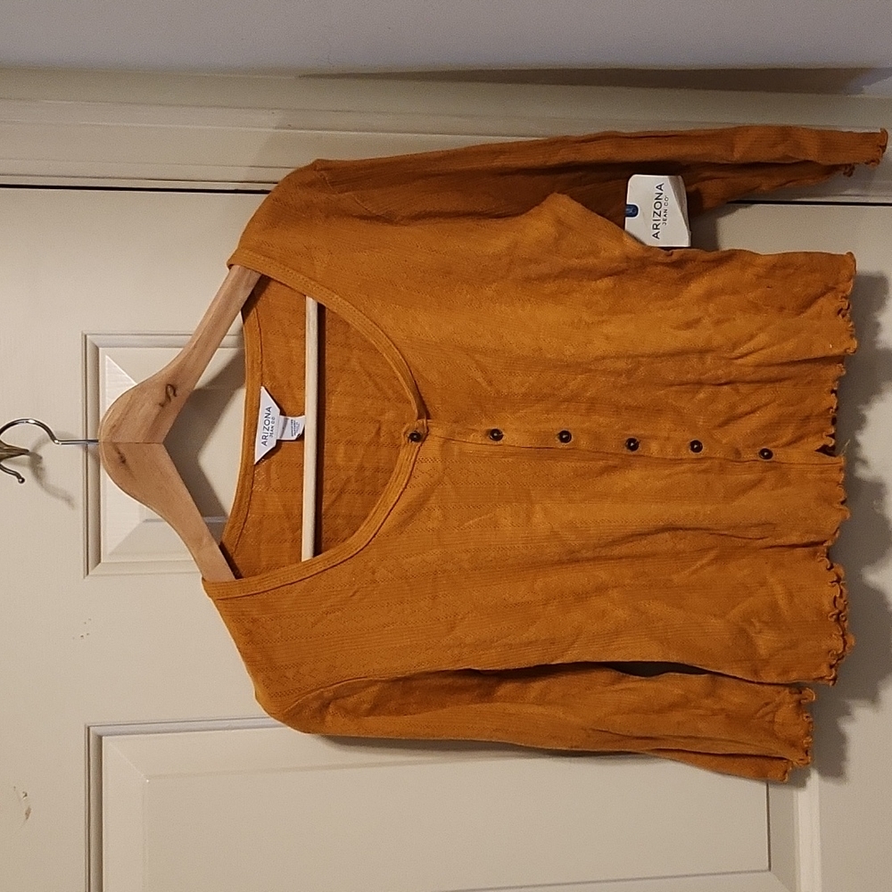 Arizona  Jean Co. gold, size large cardigan